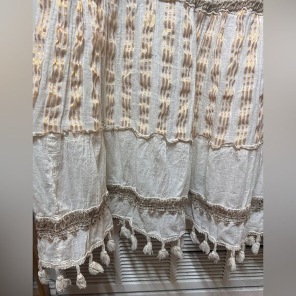 Me2Magic 100% Cotton Floral Eyelet Lace Embroidered Boho Hippie Maxi Dress Large - Picture 12 of 16